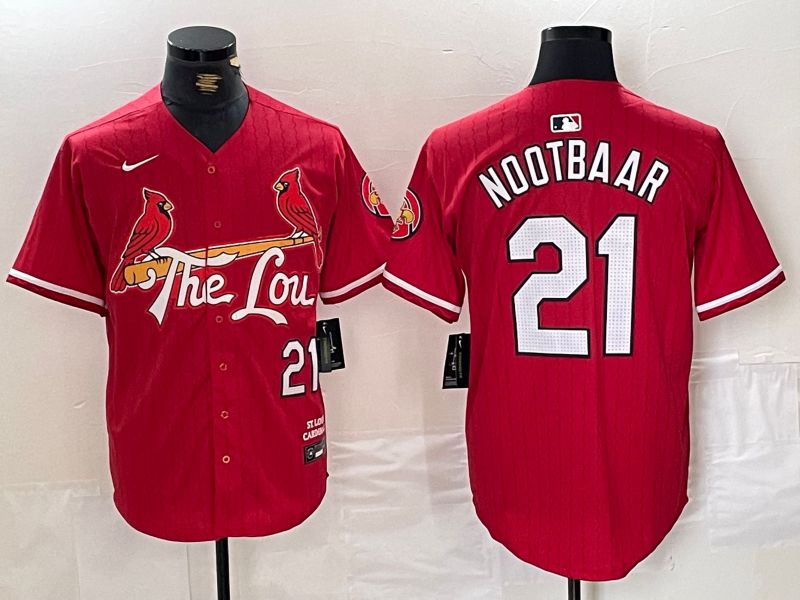 Men St.Louis Cardinals #21 Nootbaar Red City Edition 2024 Nike MLB Jersey style 1